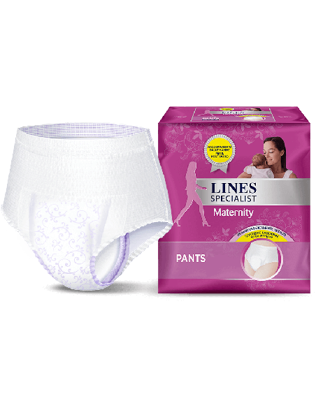LINES SPECIALIST MATERNITY MUTANDINA ASSORBENTE PER PERDITE POST PARTO MISURA MEDIUM 12 PEZZI