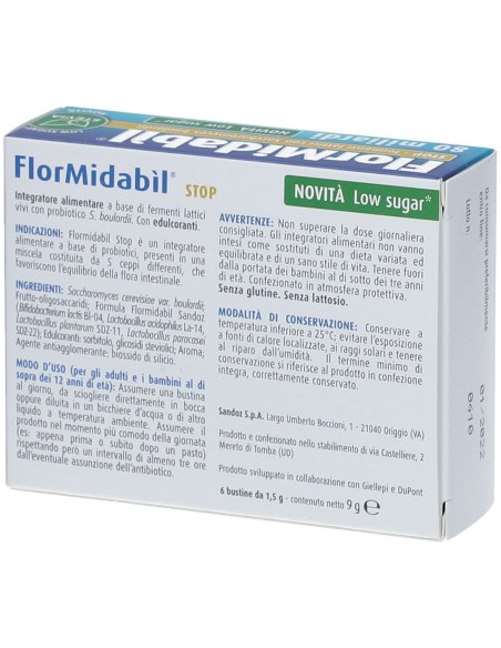 FLORMIDABIL STOP 6 BUSTINE CON STEVIA