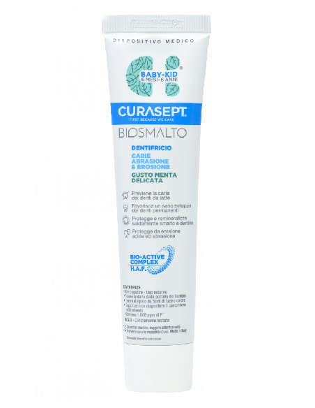 CURASEPT BIOSMALTO DENTIFRICIO BABY KID MENTA CARIE ABRASIONE & EROSIONE 50 ML