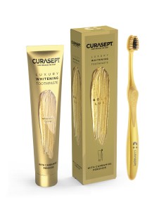 CURASEPT GOLD LUXURY WHITENING DENTIFRICIO 75 ML + SPAZZOLINO
