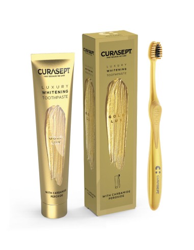 CURASEPT GOLD LUXURY WHITENING DENTIFRICIO 75 ML + SPAZZOLINO