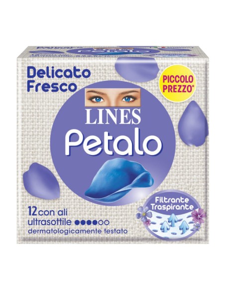 LINES PETALO BLU ASSORBENTE CON ALI 12 PEZZI
