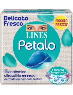 LINES PETALO BLU ASSORBENTE ANATOMICO 13 PEZZI