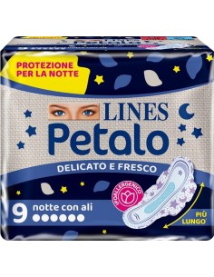LINES PETALO BLU ASSORBENTE NOTTE 9 PEZZI