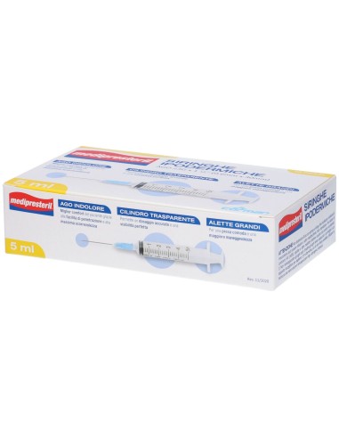 SIRINGA IPODERMICA MEDIPRESTERIL AGO 23 GAUGE 1 1/4 0,5X30MM 5 ML 10 PEZZI