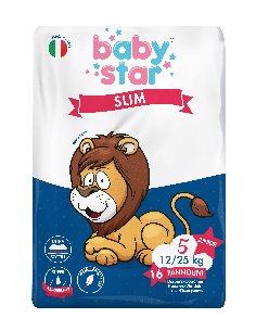 PANNOLINI BABYSTAR SLIM 12/25KG TAGLIA 5 JUNIOR 16 PEZZI