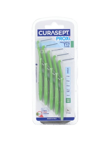 SCOVOLINO CURASEPT PROXI ANGLE MISURA T17 CONICO ISO 5 VERDE DIAMETRO 1,7 MM 5 PEZZI