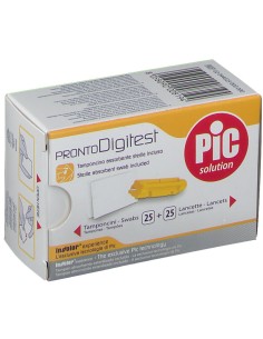 LANCETTE PUNGIDITO PIC DIGITEST GAUGE 28 25 PEZZI + 25 TAMPONCINI ASSORBENTI