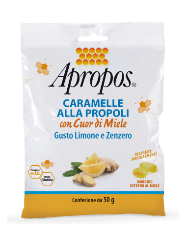 APROPOS CARAMELLE DURE LIMONE/ZENZERO CUOR DI MIELE 50 G