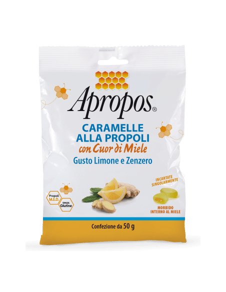 APROPOS CARAMELLE DURE LIMONE/ZENZERO CUOR DI MIELE 50 G