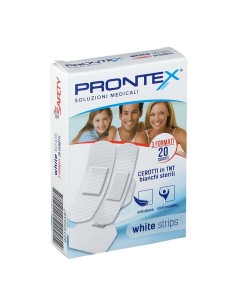 CEROTTO PRONTEX WHITE STRIPS IN TESSUTO NON TESSUTO BIANCO STERILE 3 FORMATI 20 PEZZI