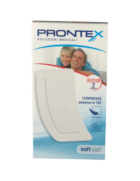 GARZA COMPRESSA PRONTEX SOFT PAD AUTOADESIVA 10X20CM 2 PEZZI