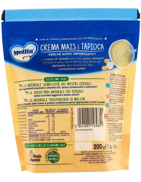 MELLIN CREMA MAIS/TAPIOCA 200 G