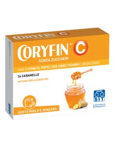 CORYFIN C SENZA ZUCCHERO MIELE ZENZERO 24 CARAMELLE