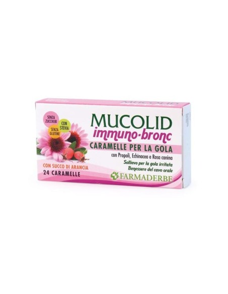 MUCOLID BRONC IMMUNO 24 CARAMELLE GUSTO ARANCIA