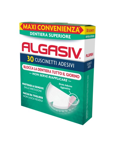 ALGASIV ADESIVO PER PROTESI DENTARIA SUPERIORE 30 PEZZI
