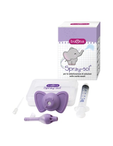 BUONA SPRAY-SOL NEBULIZZATORE SPRAY SOL + AGO CANNULA + SIRINGA LUER LOCK DA 5 ML + ELEFANTINO COPRI-SIRINGA + CONTENITORE