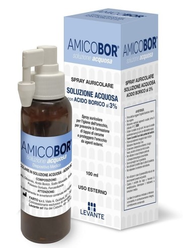 SOLUZIONE ACQUOSA PER IRRIGAZIONE DELL'ORECCHIO AMICOBOR 100 ML