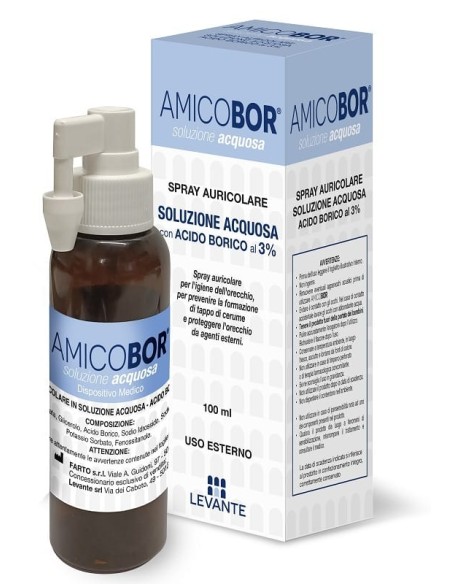 SOLUZIONE ACQUOSA PER IRRIGAZIONE DELL'ORECCHIO AMICOBOR 100 ML