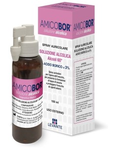 SOLUZIONE ALCOLICA PER IRRIGAZIONE DELL'ORECCHIO AMICOBOR 100 ML