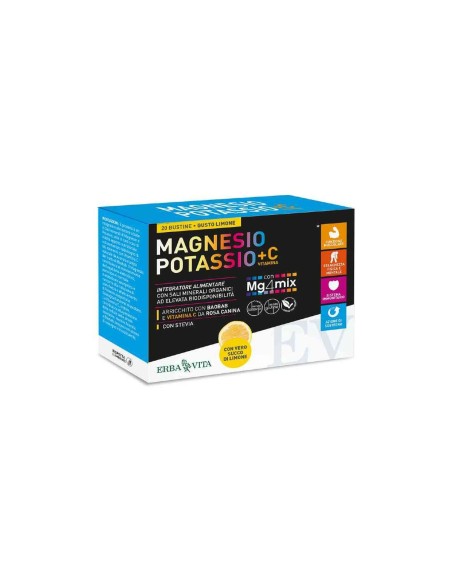 MAGNESIO POTASSIO +C VITAMINA GUSTO LIMONE 20 BUSTINE DA 3,8 G