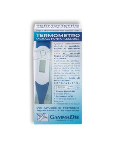 TERMOMETRO DIGITALE PUNTA FLESSIBILE CON CUSTODIA PROTETTIVA MEDICARE