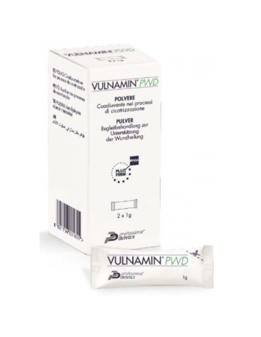 VULNAMIN PWD MEDICAZIONE INTERATTIVA IN POLVERE DI SODIO JALURONATO E AMINOACIDI 2 STICK PACK