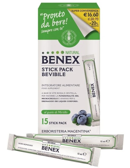 BENEX BEVIBILE 15 STICK DA 12 ML TAGLIO PREZZO