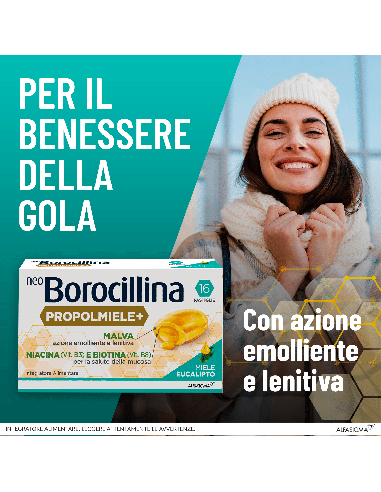 NEOBOROCILLINA PROPOLMIELE+ MIELE/EUCALIPTO 16 PASTIGLIE DA 3,4 G