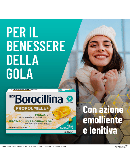 NEOBOROCILLINA PROPOLMIELE+ MIELE/EUCALIPTO 16 PASTIGLIE DA 3,4 G