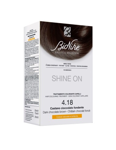 SHINE ON CASTANO CIOCCOLATO FONDENTE 4,18 FLACONE 75 ML + TUBO 50 ML
