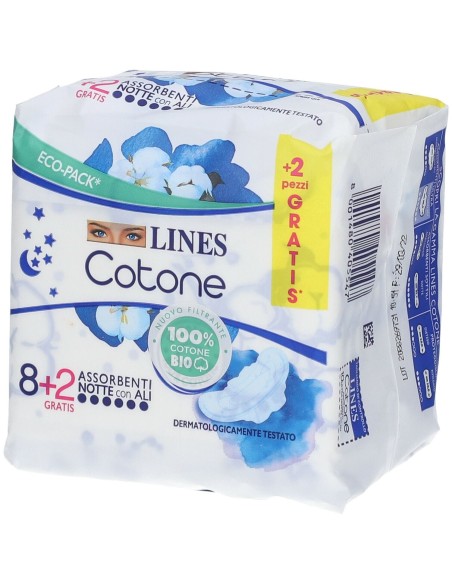 LINES COTONE BIO ULTRA NOTTE 10 PEZZI