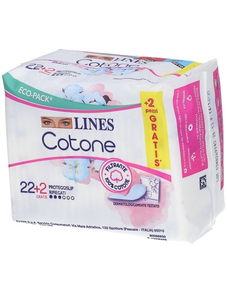 LINES COTONE BIO SALVASLIP RIPIEGATI 24 PEZZI