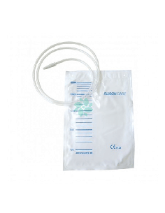 SACCA DI DRENAGGIO LETTO PER INCONTINENZA 2000ML IN PVC CON TUBO DI RACCORDO 130CM DIAMETRO 5X7MM MONOUSO 30 PEZZI