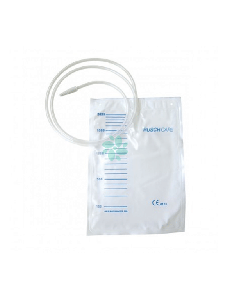 SACCA DI DRENAGGIO LETTO PER INCONTINENZA 2000ML IN PVC CON TUBO DI RACCORDO 130CM DIAMETRO 5X7MM MONOUSO 30 PEZZI