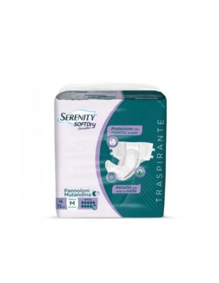 PANNOLONE MUTANDINA SERENITY SD SENSITIVE MAXI M 15 PEZZI