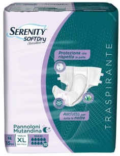 PANNOLONE MUTANDINA SERENITY SD SENSITIVE MAXI XL 15 PEZZI