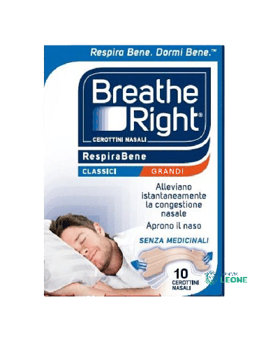 CEROTTI NASALI BREATHE RIGHT CLASSICI GRANDI 10 PEZZI