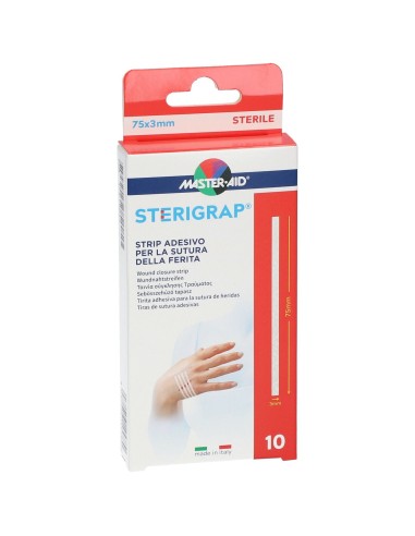 MASTER-AID STERIGRAP STRIP ADESIVO SUTURA FERITE 75X3 MM 10 PEZZI