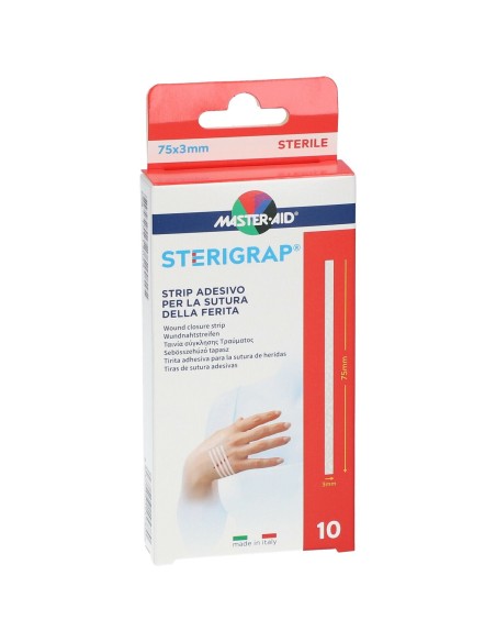 MASTER-AID STERIGRAP STRIP ADESIVO SUTURA FERITE 75X3 MM 10 PEZZI