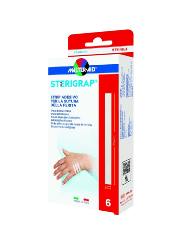 MASTER-AID STERIGRAP STRIP ADESIVO SUTURA FERITE 75X6 MM 6 PEZZI