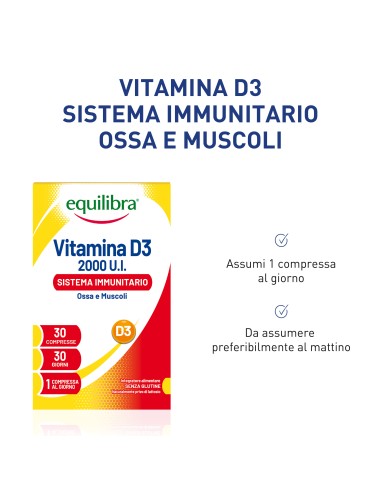 VITAMINA D3 2000UI SISTEMA IMMUNITARIO OSSA E MUSCOLI 30 COMPRESSE