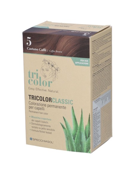 TRICOLOR CLASSIC 5 CASTANO CAFFE' 2 TUBI 50 ML + 2 SHAKER 50 ML + 4 BUSTINE 8 ML