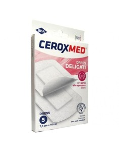 DRESS DELICATI CEROXMED CON GARZA ALTO SPESSORE PER PELLI SENSIBILI 7,5X10CM 5 PEZZI