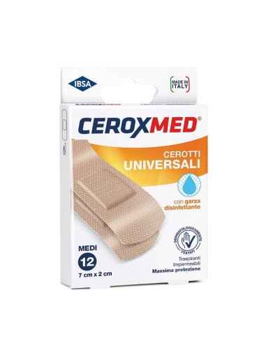 CEROTTI UNIVERSALI CEROXMED CON GARZA DISINFETTANTE MEDI 7X2CM 12 PEZZI