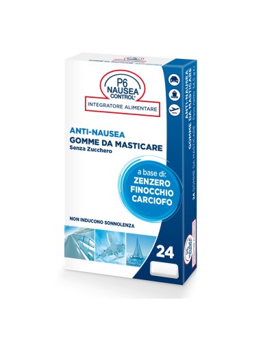 P6 NAUSEA CONTROL 24 GOMME DA MASTICARE SENZA ZUCCHERO