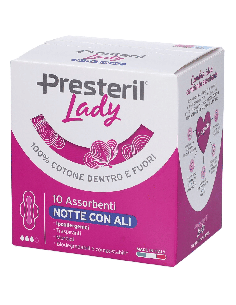 LADY PRESTERIL ASSORBENTI NOTTE CON ALI RIPIEGATI BIODEGRADABILI 10 PEZZI