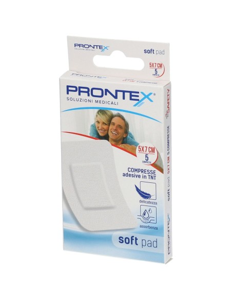 GARZA PRONTEX SOFT PAD COMPRESSA 5X7 CM 5 PEZZI