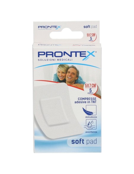 GARZA PRONTEX SOFT PAD COMPRESSA 5X7 CM 5 PEZZI