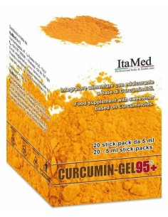 CURCUMIN GEL 95+ 20 BUSTINE STICK PACK MONODOSE DA 5 ML AROMA LAMPONE